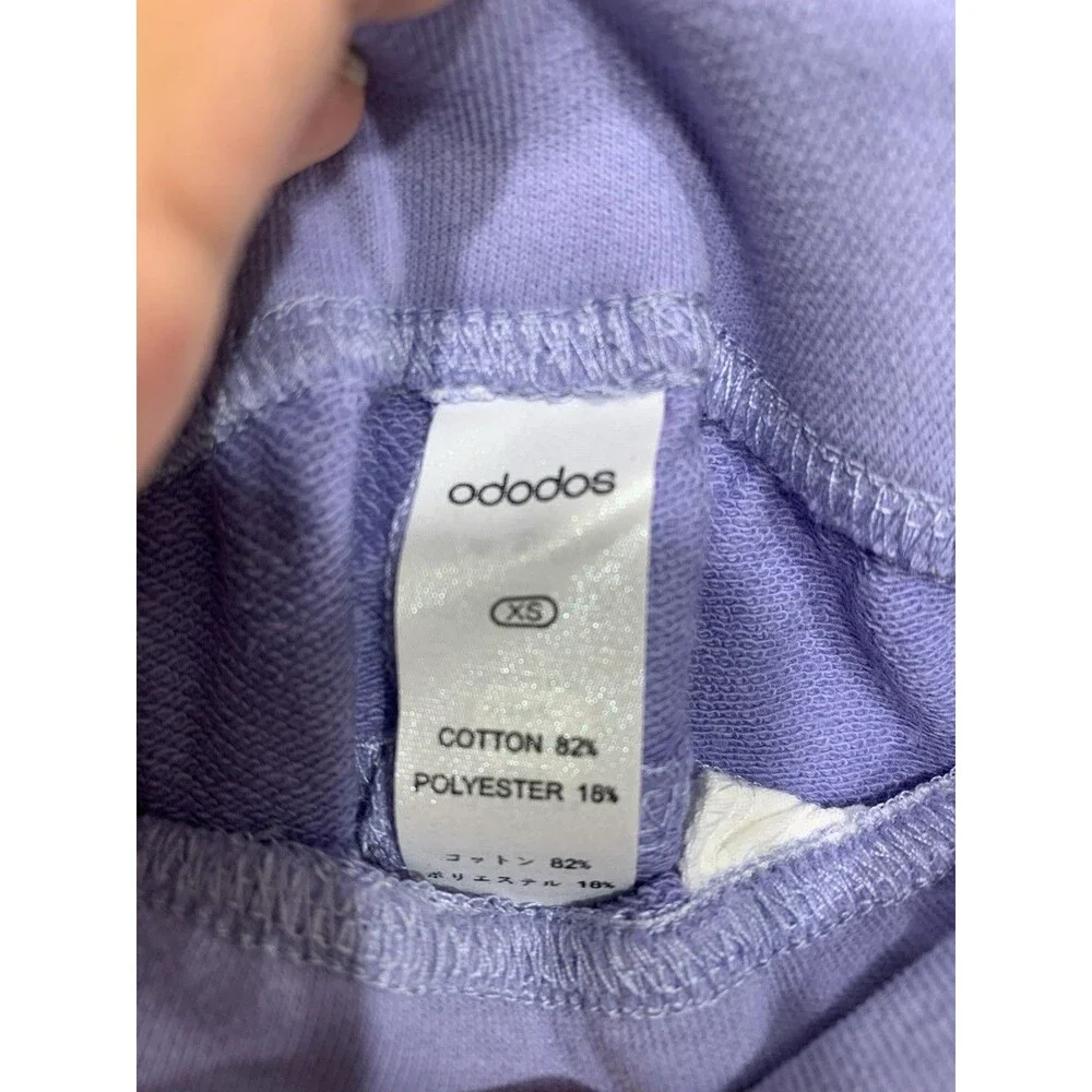 Ododos Sweat Shorts Womens XS Purple High Waisted Drawstring French TerryPockets